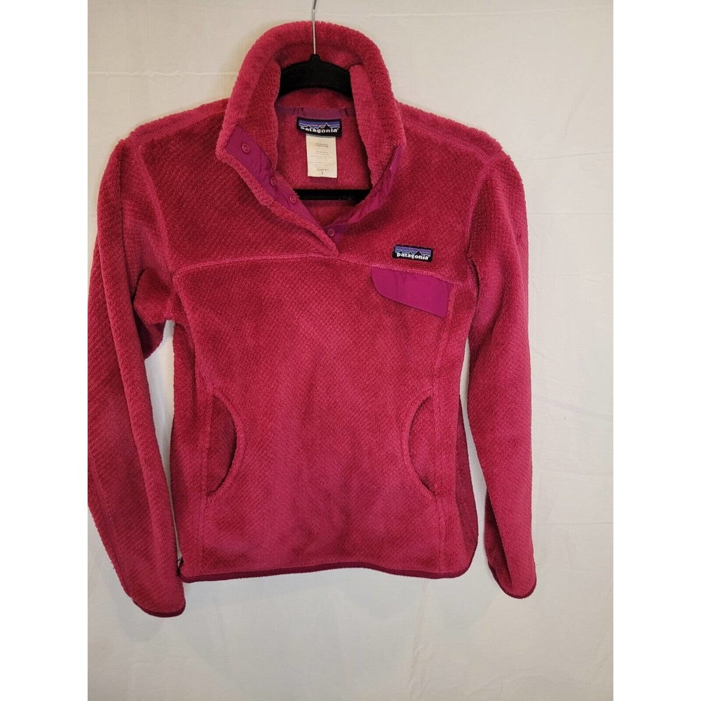 Patagonia Womens Re-Tool Snap-T Fleece Pullover Raspberry Pink Small